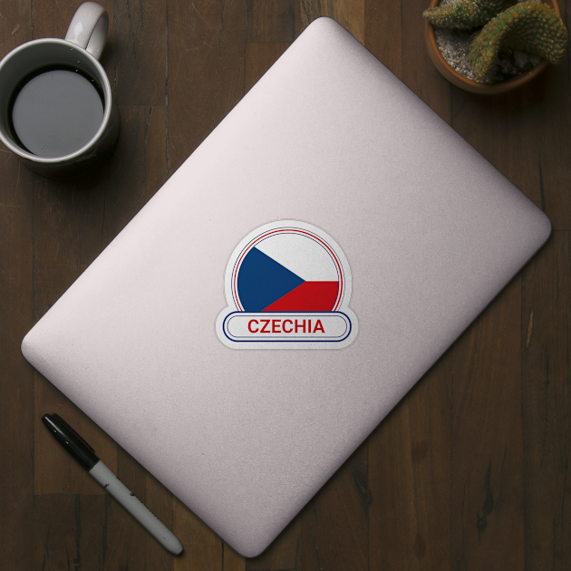 Czechia Country Badge - Czechia Flag by Yesteeyear